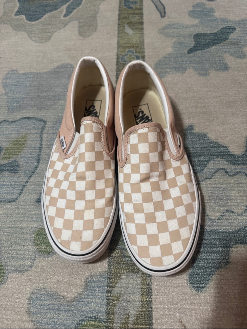 Vans Checkerboard Slip-On Sneakers - Beige/White